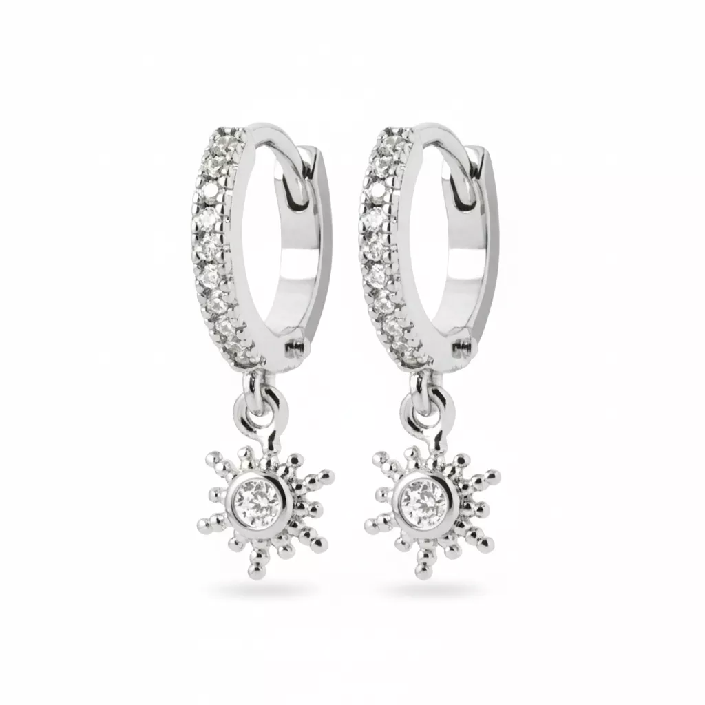 Boucles d'oreilles Créoles Argent Ventimila Zirconium Figuratif - Boucles d'oreilles en Argent 925 - Bijoux en Vogue