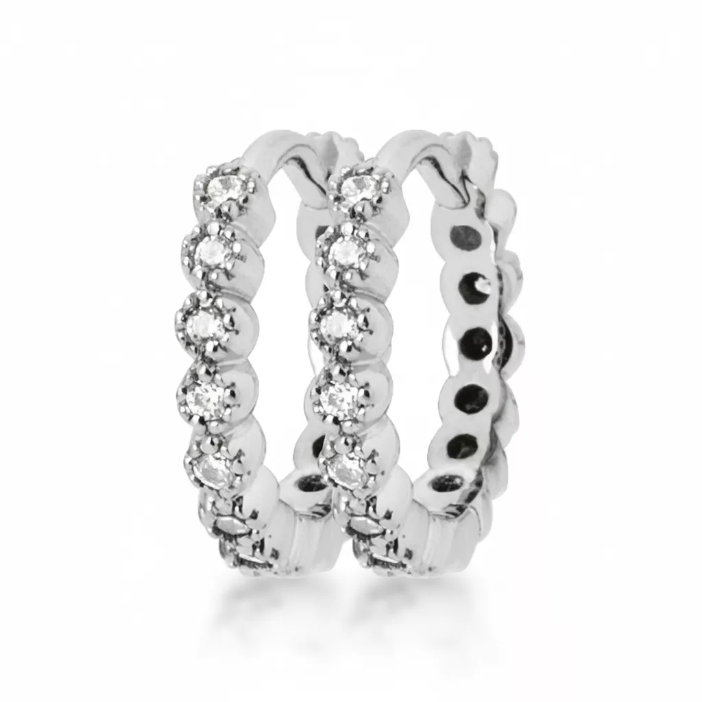 Boucles d'oreilles Créoles Argent Peinda Zirconium - Boucles d'oreilles en Argent 925 - Bijoux en Vogue