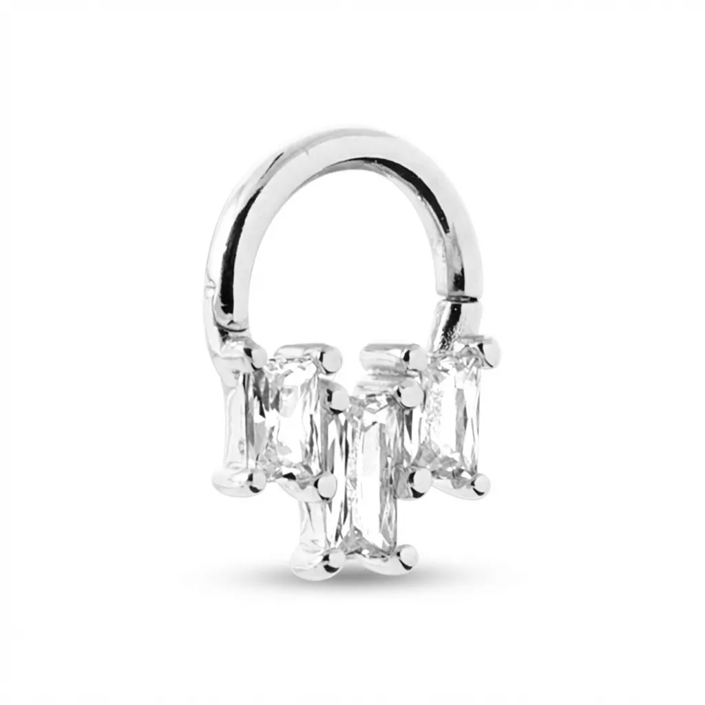 Boucles d'oreilles Créoles Argent Yumina Zirconium - Boucles d'oreilles en Argent 925 - Bijoux en Vogue