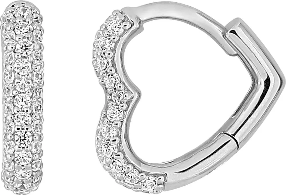 Boucles d'oreilles Créoles Argent Lamartine Zirconium - Boucles d'oreilles en Argent 925 - Bijoux en Vogue