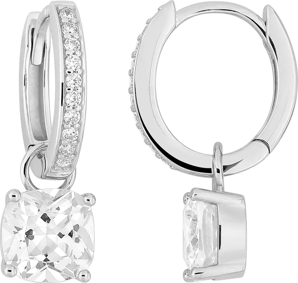 Boucles d'oreilles Créoles Argent Linotypie Zirconium - Boucles d'oreilles en Argent 925 - Bijoux en Vogue