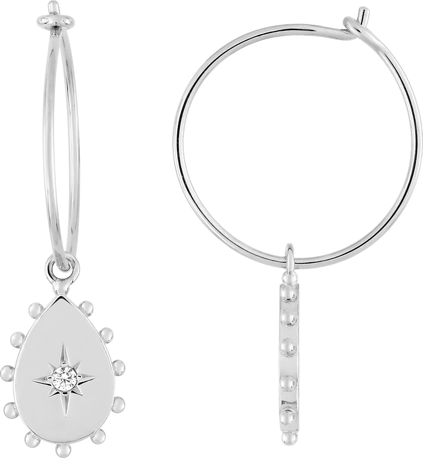 Boucles d'oreilles Créoles Argent Arletty Zirconium - Boucles d'oreilles en Argent 925