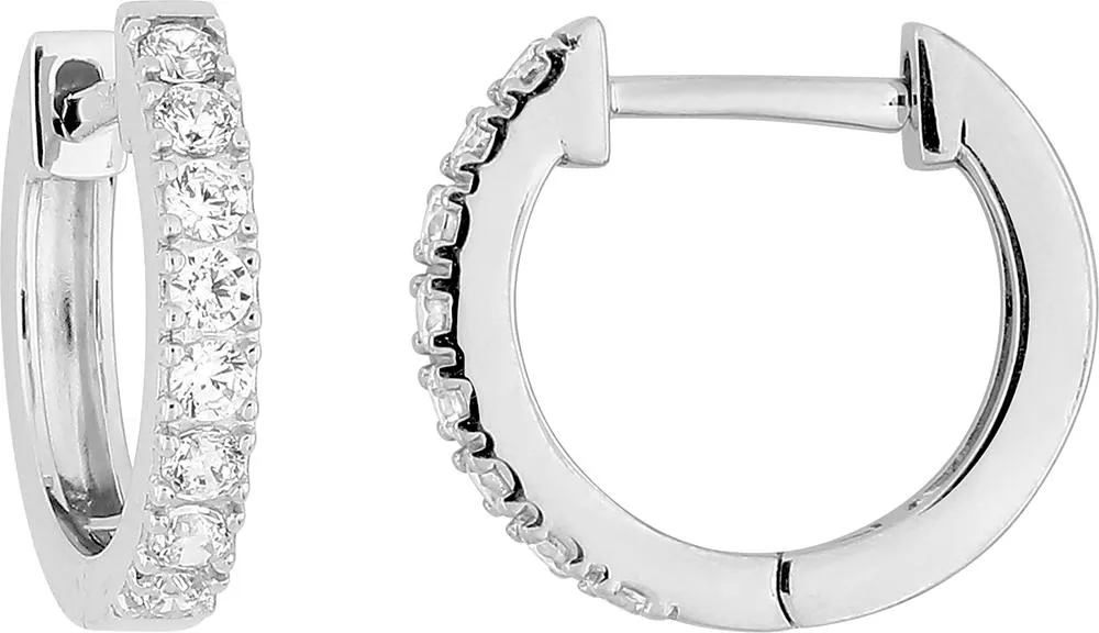 Boucles d'oreilles Créoles Or Blanc Pennina Zirconium - Boucles d'oreilles en Or 375 9k - Bijoux en Vogue