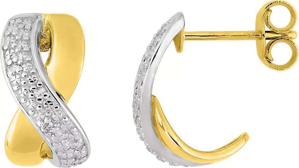 Boucles d'oreilles Créoles Or Diamant - Boucles d'oreilles - en Or 375 - 9K - Bijoux en Vogue