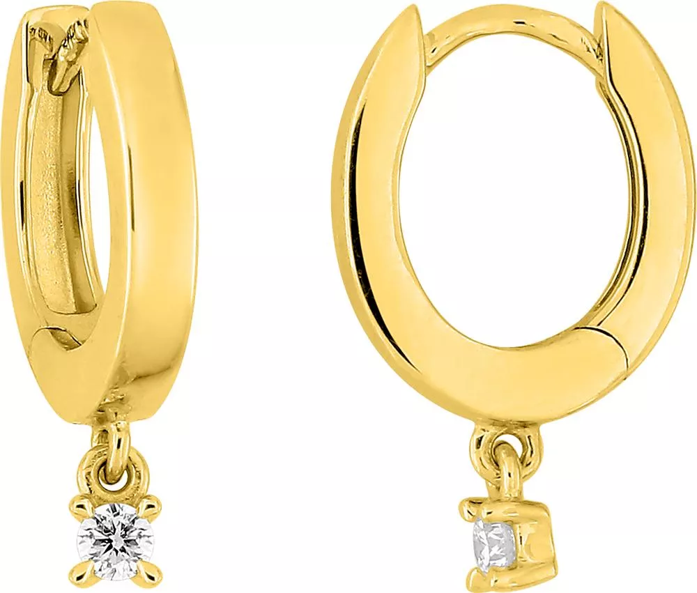 Boucles d'oreilles Créoles Or Laetia Diamant - Boucles d'oreilles en Or 375 9k - Bijoux en Vogue