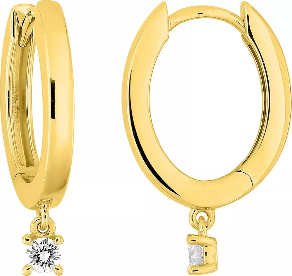 Boucles d'oreilles Créoles Or Douaba Diamant - Boucles d'oreilles en Or 375 9k - Bijoux en Vogue