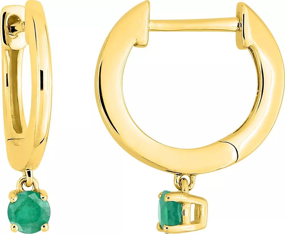 Boucles d'oreilles Créoles Or Kerline Emeraude - Boucles d'oreilles en Or 375 9k - Bijoux en Vogue