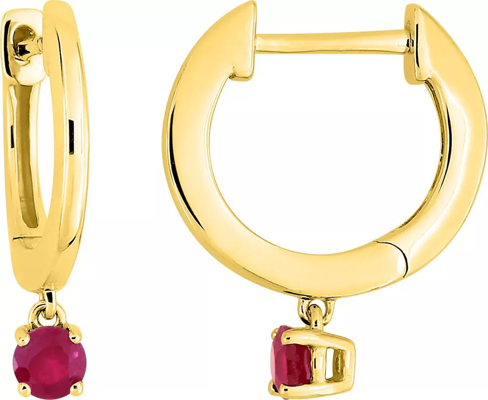 Boucles d'oreilles Créoles Or Yvetteclaudine Rubis - Boucles d'oreilles en Or 375 9k - Bijoux en Vogue