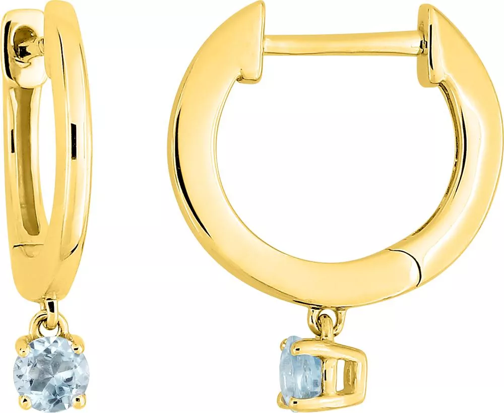 Boucles d'oreilles Créoles Or Khemarie bleu Topaze - Boucles d'oreilles en Or 375 9k - Bijoux en Vogue