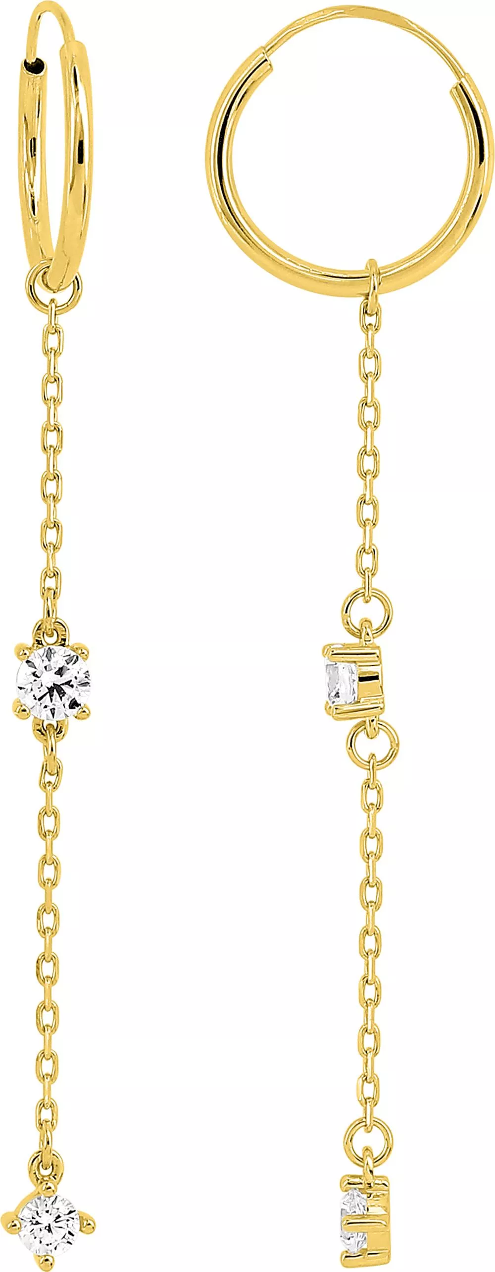 Boucles d'oreilles Créoles Or Natipha Zirconium - Boucles d'oreilles en Or 375 9k - Bijoux en Vogue