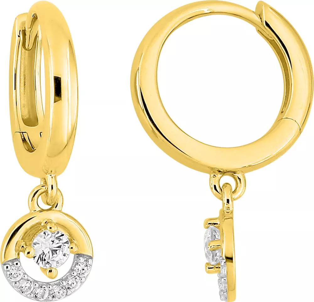 Boucles d'oreilles Créoles Or Cevriye Zirconium - Boucles d'oreilles en Or 375 9k