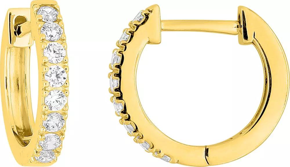 Boucles d'oreilles Créoles Or Urtesie Zirconium - Boucles d'oreilles en Or 375 9k - Bijoux en Vogue