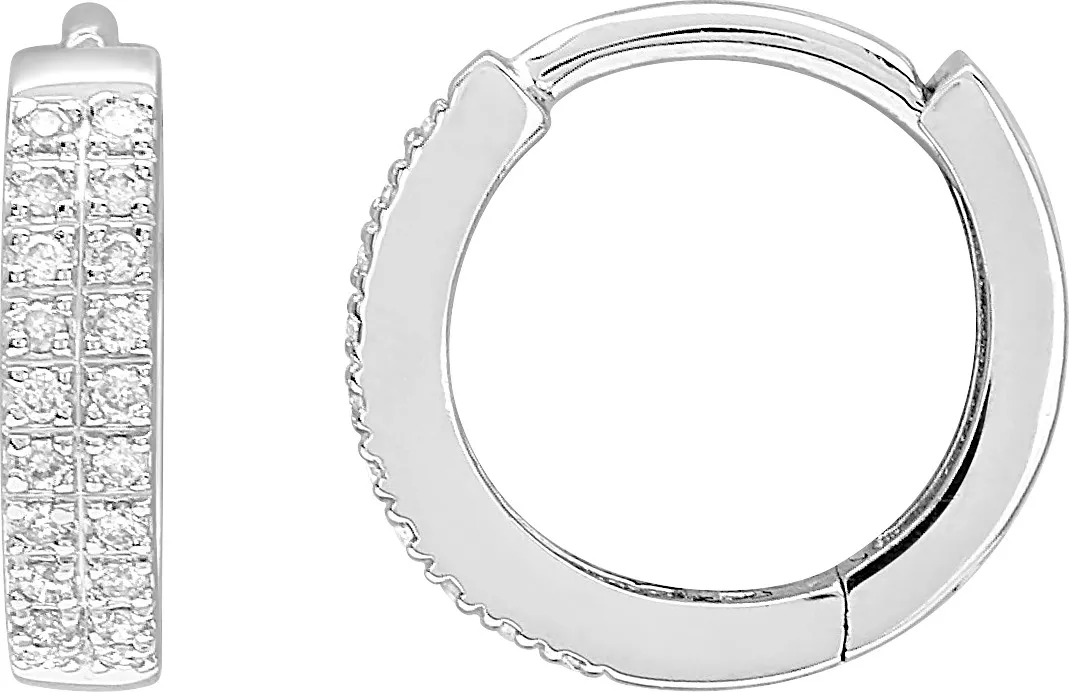 Boucles d'oreilles Créoles Or Blanc Arraccie Diamant - Boucles d'oreilles en Or 750 18k