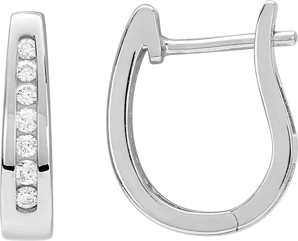 Boucles d'oreilles Créoles Or Blanc Emerentia Diamant - Boucles d'oreilles en Or 750 18k