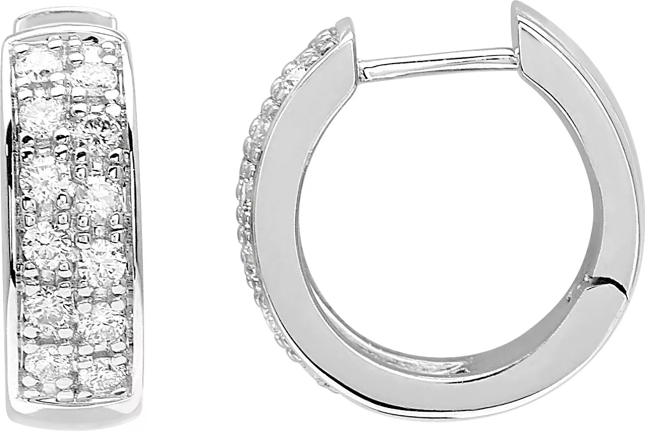 Boucles d'oreilles Créoles Or Blanc Diamant - Boucles d'oreilles en Or 750 18k - Bijoux en Vogue