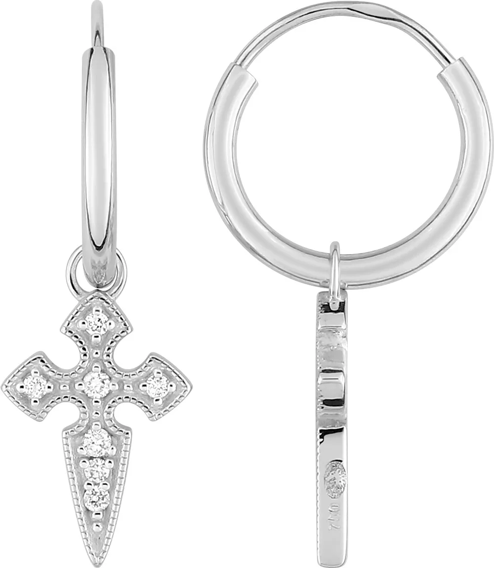 Boucles d'oreilles Créoles Or Blanc Armagna Diamant - Boucles d'oreilles en Or 750 18k
