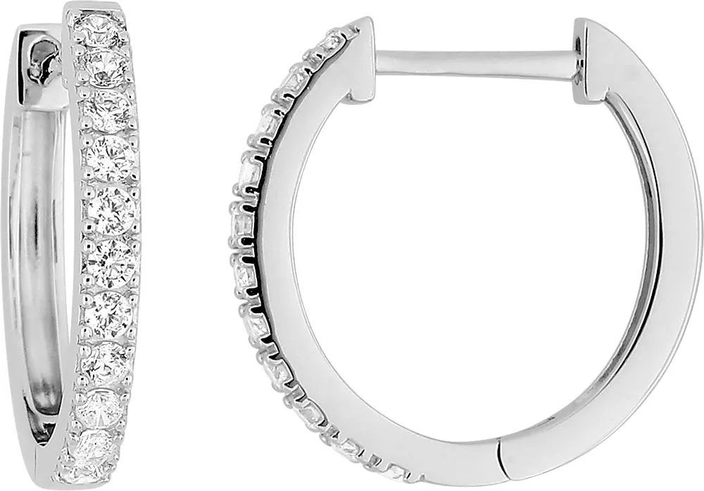 Boucles d'oreilles Créoles Or Blanc Frankline Diamant - Boucles d'oreilles en Or 750 18k - Bijoux en Vogue