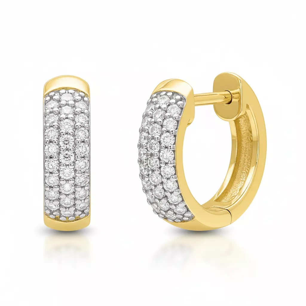 Boucles d'oreilles Créoles Or Diamant - Boucles d'oreilles en Or 750 18k - Bijoux en Vogue