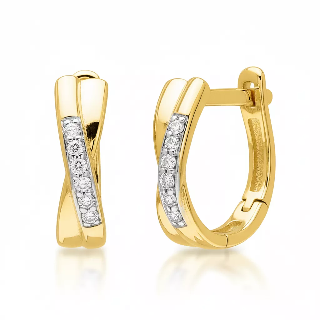 Boucles d'oreilles Créoles Or Diamant - Boucles d'oreilles en Or 750 18k - Bijoux en Vogue