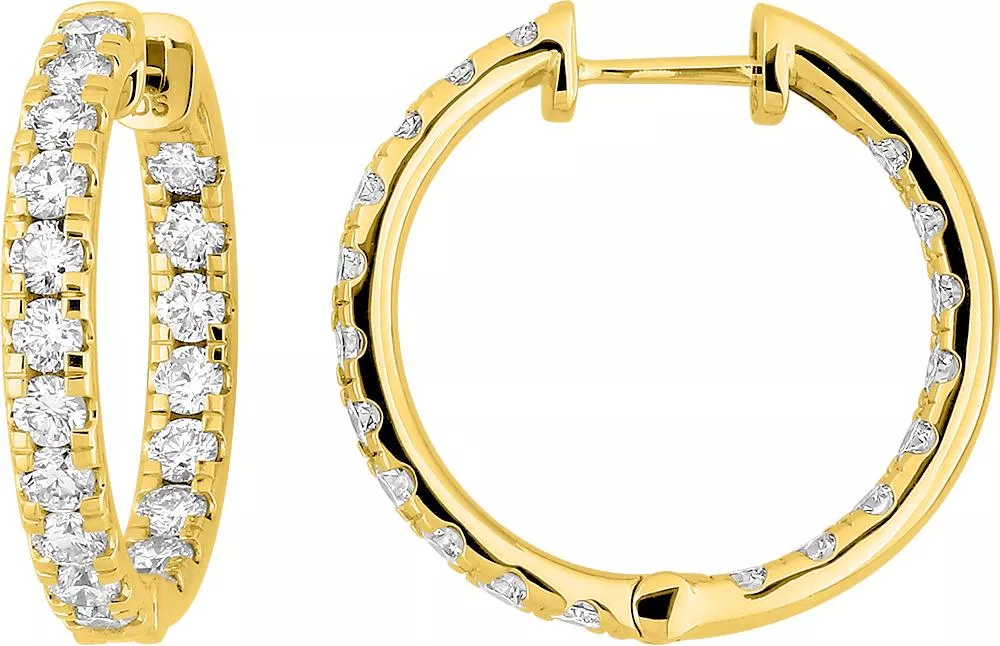 Boucles d'oreilles Créoles Or Lingerie Diamant - Boucles d'oreilles en Or 750 18k - Bijoux en Vogue