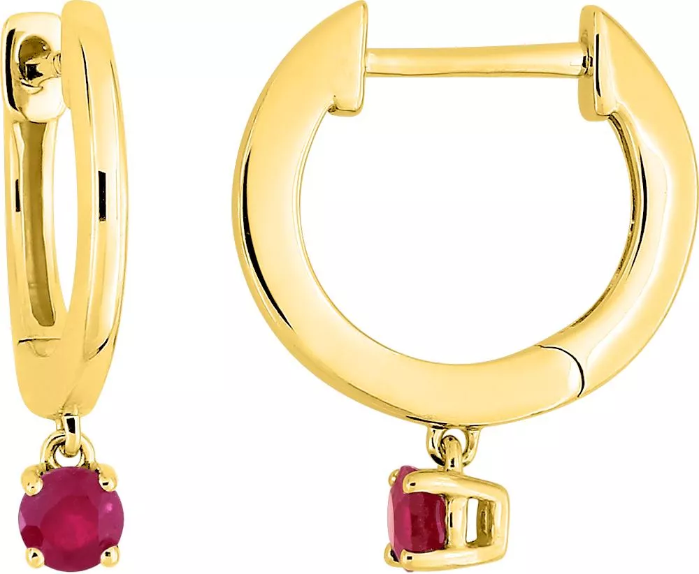 Boucles d'oreilles Créoles Or Areliane Rubis - Boucles d'oreilles en Or 750 18k - Bijoux en Vogue