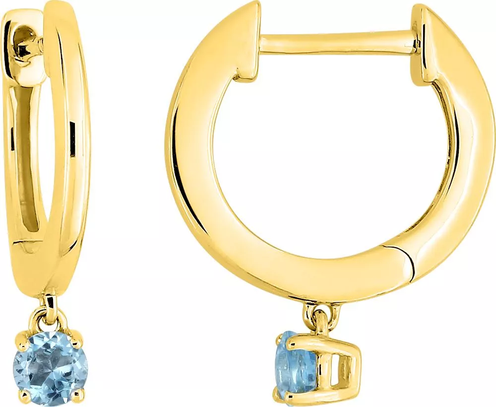 Boucles d'oreilles Créoles Or Sizette bleu Topaze - Boucles d'oreilles en Or 750 18k - Bijoux en Vogue