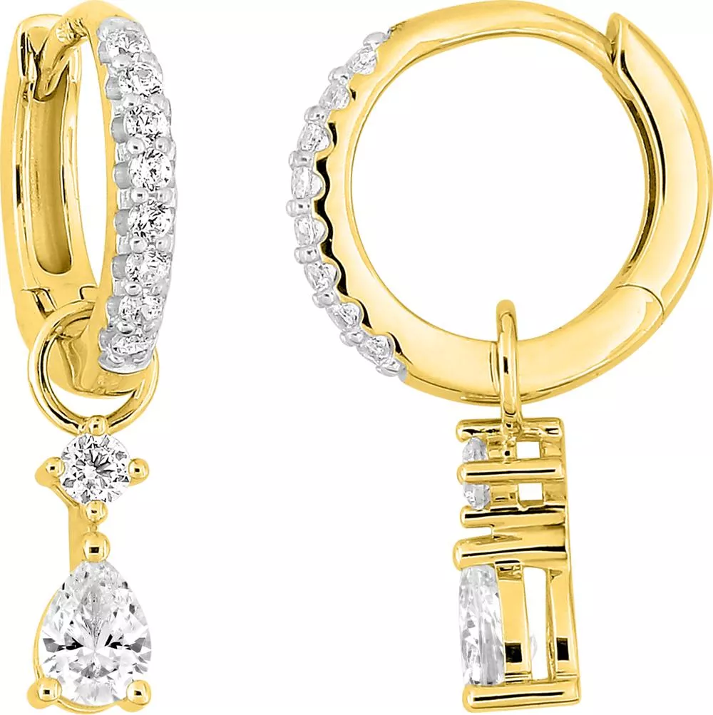 Boucles d'oreilles Créoles Or Diankine Zirconium - Boucles d'oreilles en Or 750 18k - Bijoux en Vogue