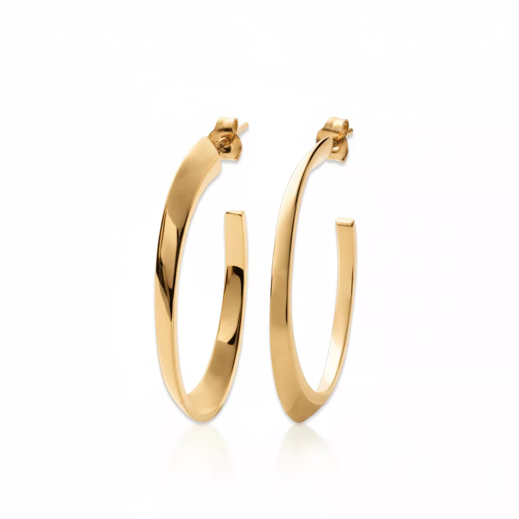 Boucles d'oreilles Créoles Plaqué Or Gelena Volume - Boucles d'oreilles en Plaqué or - Bijoux en Vogue