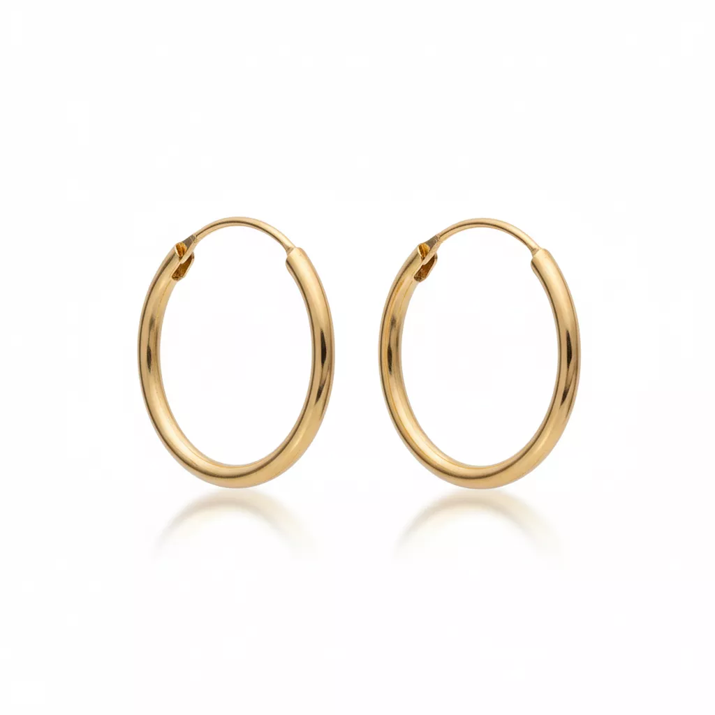 Boucles d'oreilles Créoles Plaqué Or Efflamine Minimaliste - Boucles d'oreilles en Plaqué or - Bijoux en Vogue