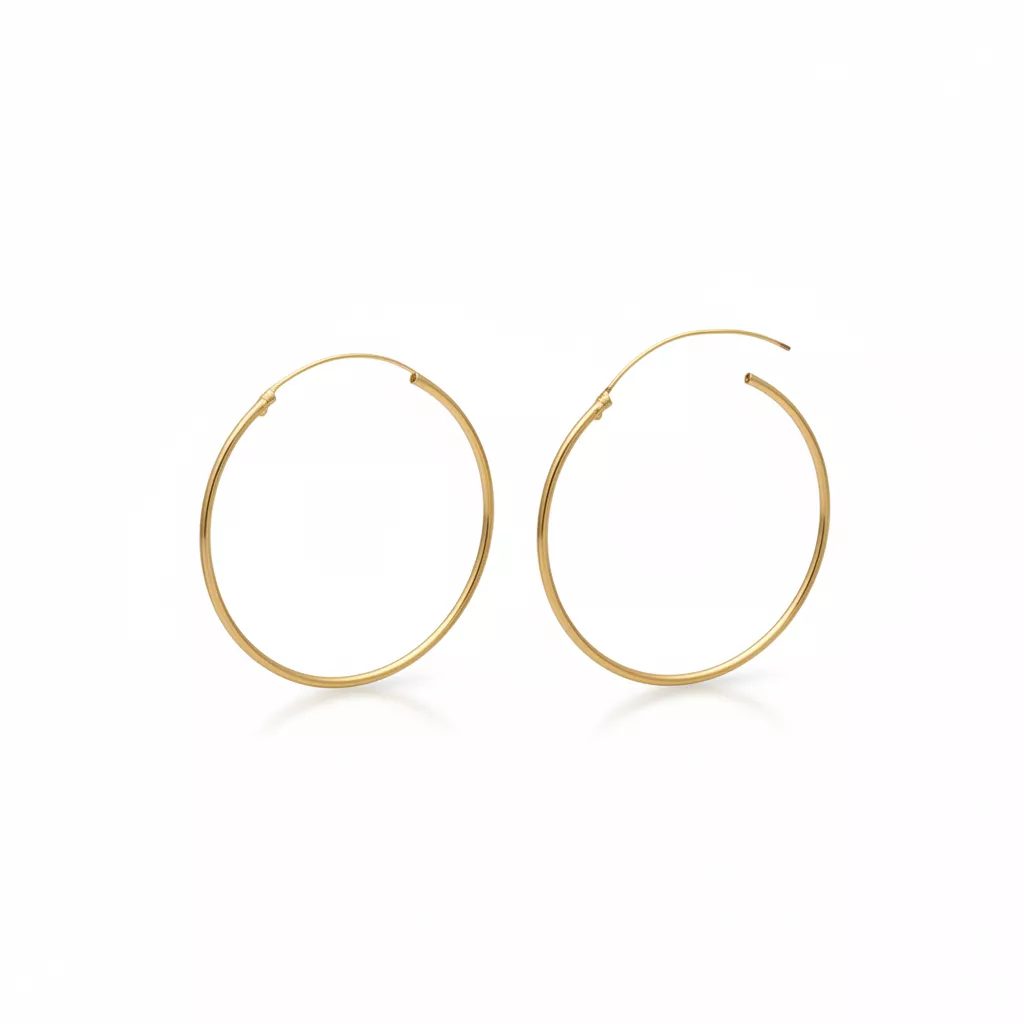 Boucles d'oreilles Créoles Plaqué Or Manine Minimaliste - Boucles d'oreilles en Plaqué or - Bijoux en Vogue