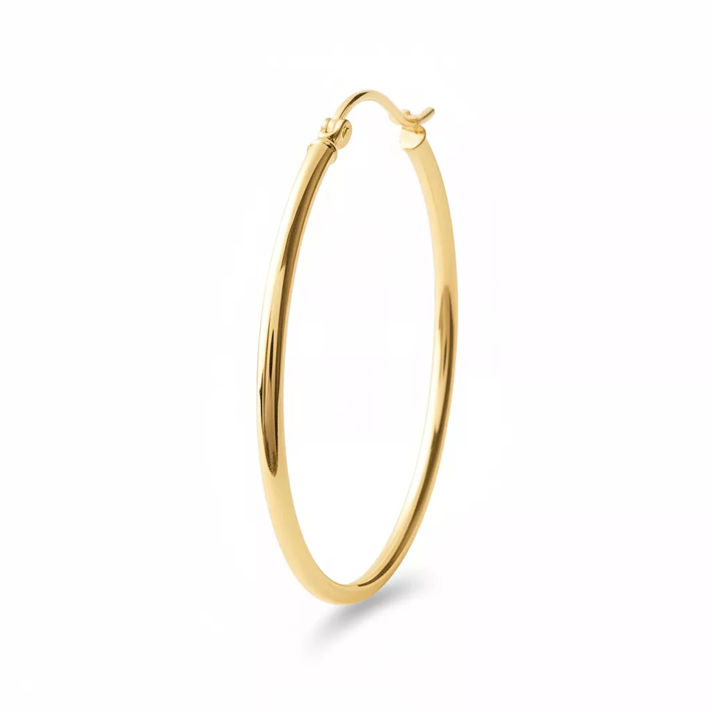 Boucles d'oreilles Créoles Plaqué Or Landrossia Minimaliste - Boucles d'oreilles en Plaqué or - Bijoux en Vogue