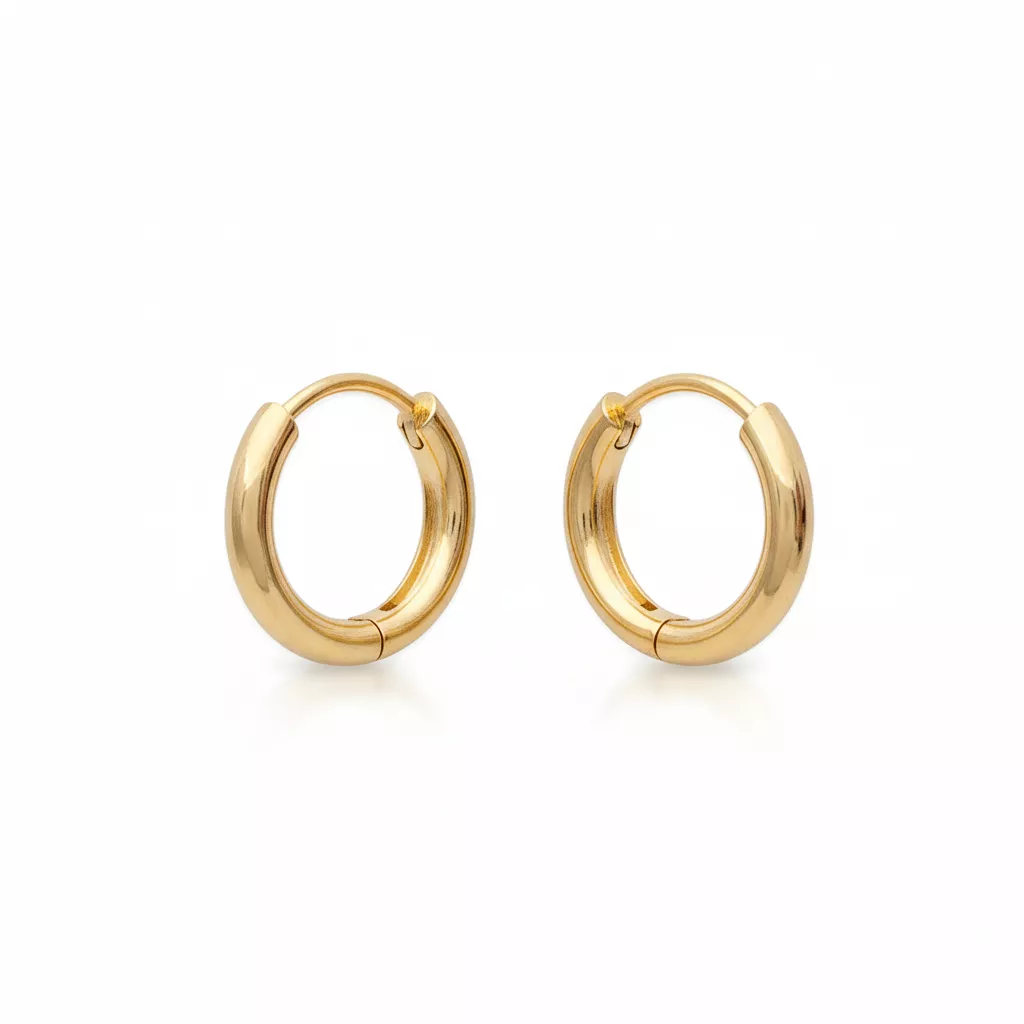 Boucles d'oreilles Créoles Plaqué Or Nadelle Minimaliste - Boucles d'oreilles en Plaqué or - Bijoux en Vogue