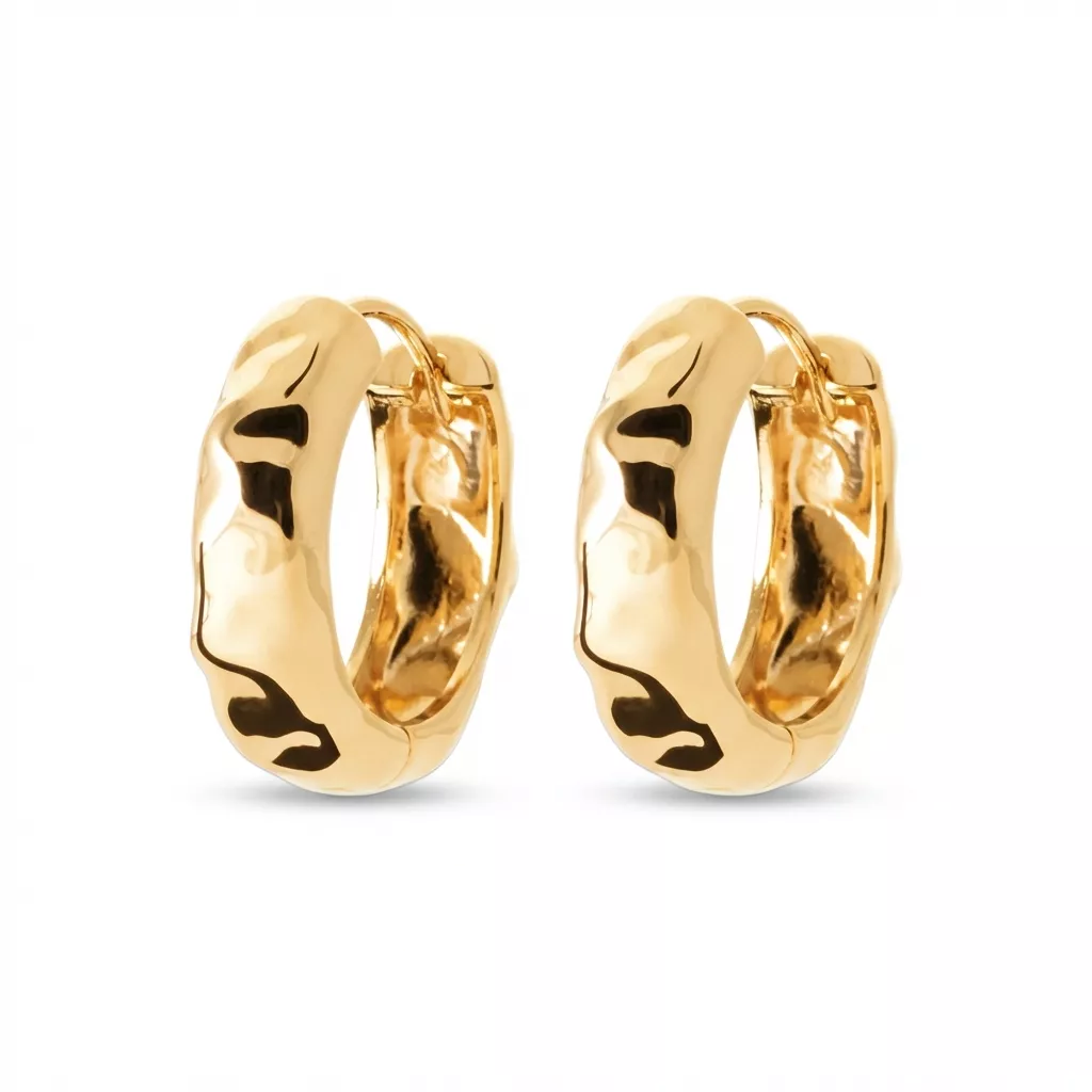 Boucles d'oreilles Créoles Plaqué Or Annikki Texturé - Boucles d'oreilles en Plaqué or - Bijoux en Vogue