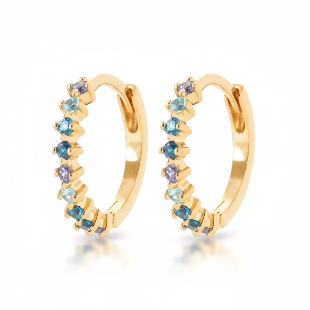 Boucles d'oreilles Créoles Plaqué Or Toufique Joaillerie Couleurs - Boucles d'oreilles en Plaqué or - Bijoux en Vogue