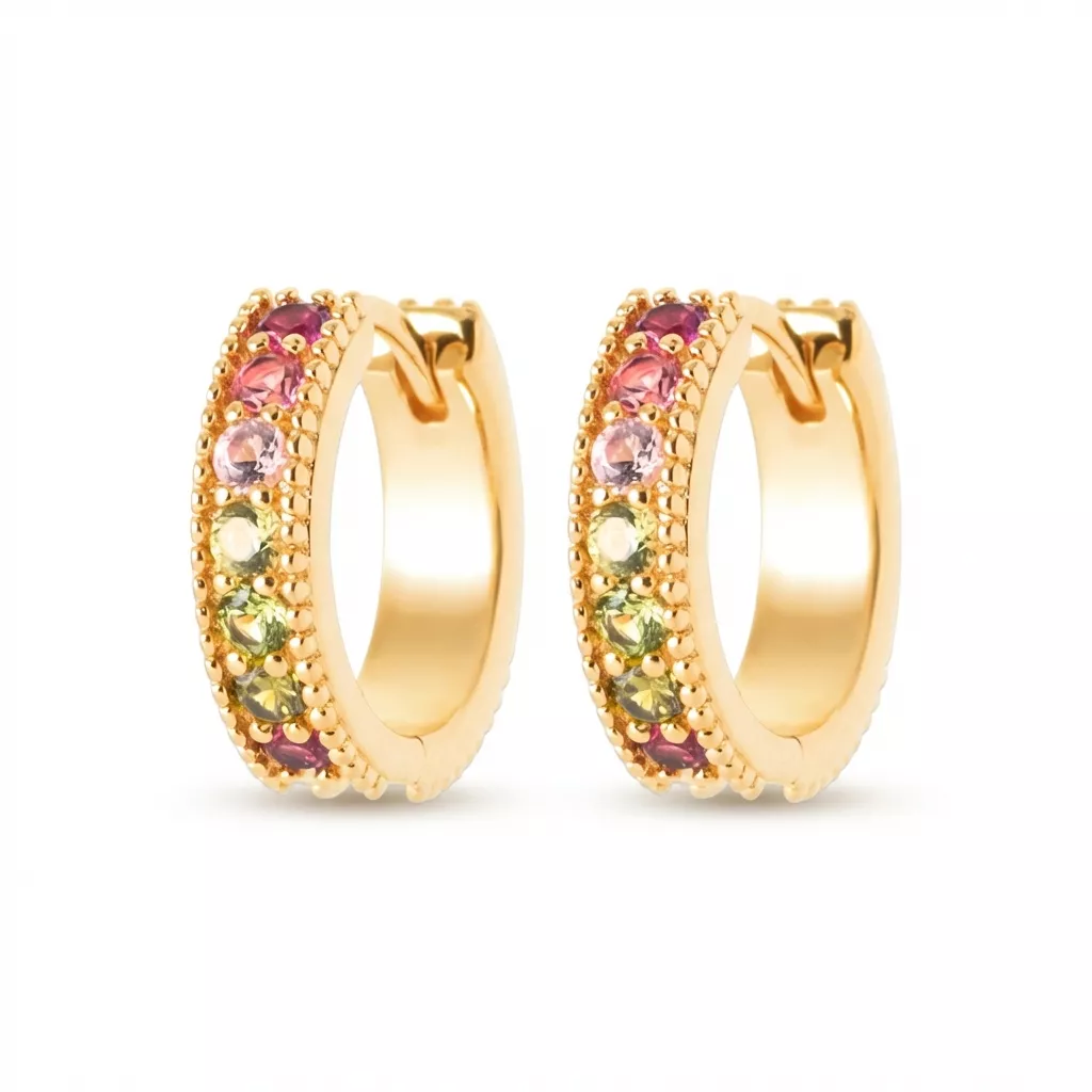 Boucles d'oreilles Créoles Plaqué Or Boujama Joaillerie Couleurs - Boucles d'oreilles en Plaqué or - Bijoux en Vogue