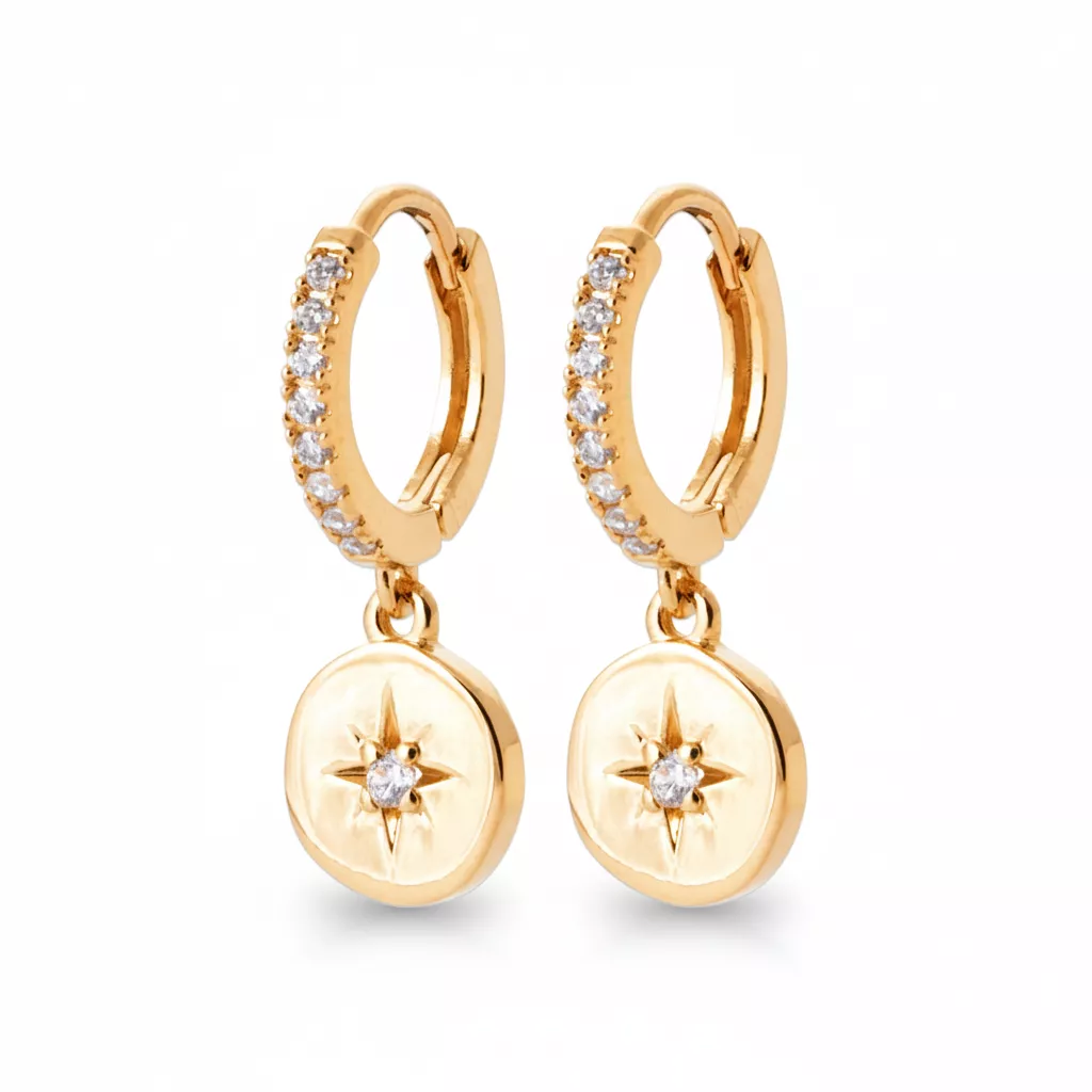 Boucles d'oreilles Créoles Plaqué Or Mazelie Zirconium Figuratif - Boucles d'oreilles en Plaqué or - Bijoux en Vogue