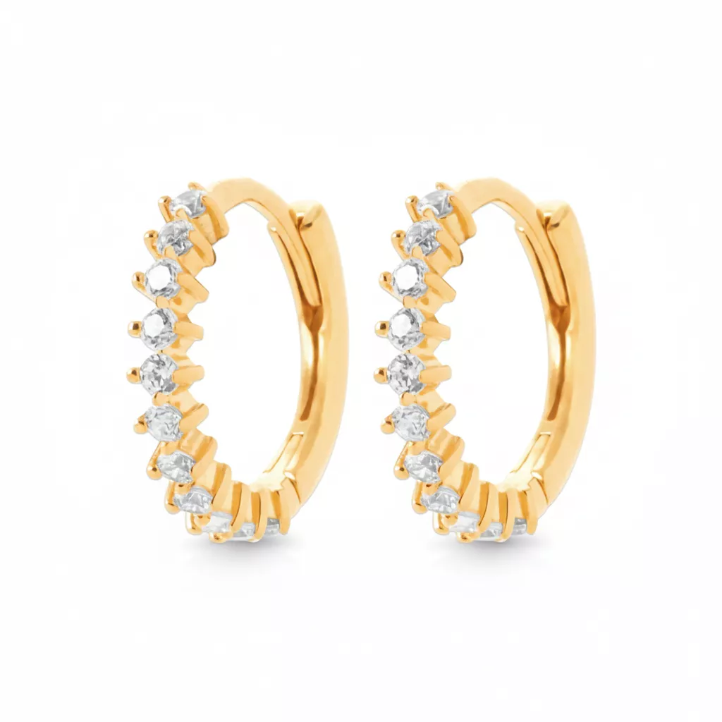 Boucles d'oreilles Créoles Plaqué Or Toufique Zirconium Joaillerie - Boucles d'oreilles en Plaqué or - Bijoux en Vogue