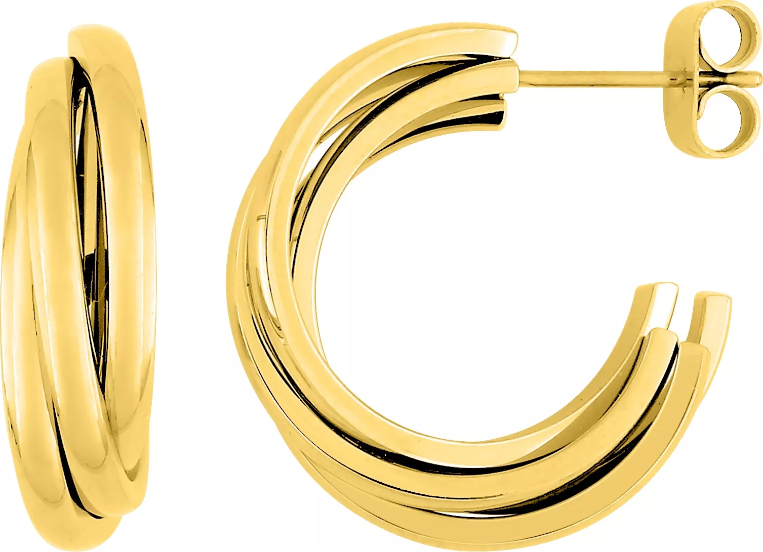 Boucles d'oreilles Demi-créoles Acier Doré Gricelda - Boucles d'oreilles en Acier - Bijoux en Vogue