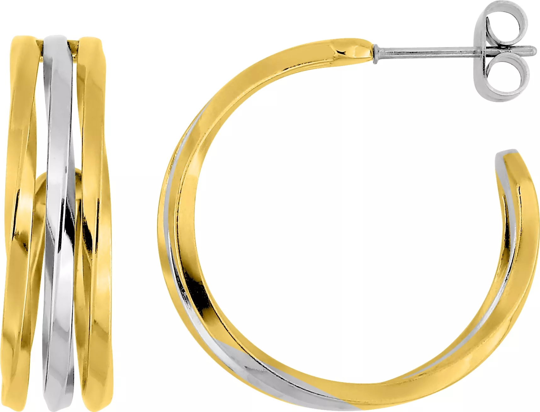 Boucles d'oreilles Demi-créoles Acier Doré Nyakwa - Boucles d'oreilles en Acier - Bijoux en Vogue