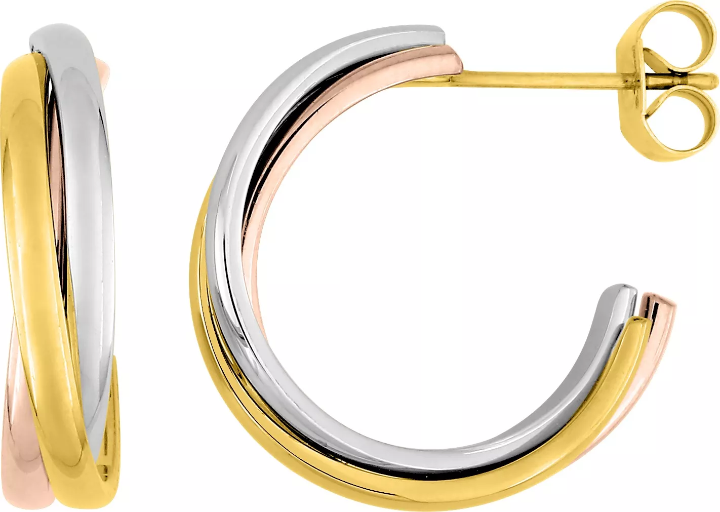 Boucles d'oreilles Demi-créoles Acier Doré Gherghina - Boucles d'oreilles en Acier - Bijoux en Vogue