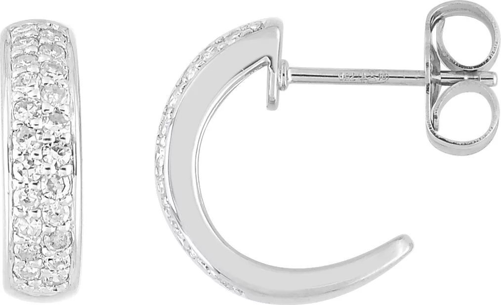 Boucles d'oreilles Demi-créoles Argent Ghenya Zirconium - Boucles d'oreilles en Argent 925