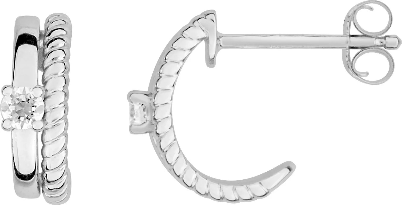 Boucles d'oreilles Demi-créoles Argent Sydonie Zirconium - Boucles d'oreilles en Argent 925