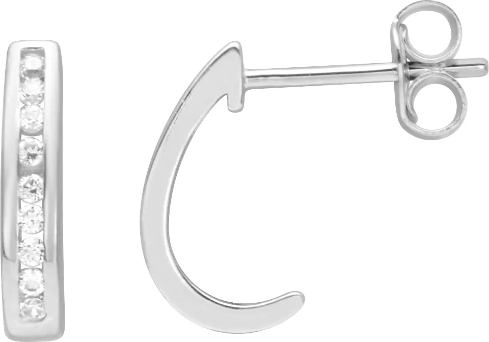 Boucles d'oreilles Demi-créoles Argent Hannela Zirconium - Boucles d'oreilles en Argent 925