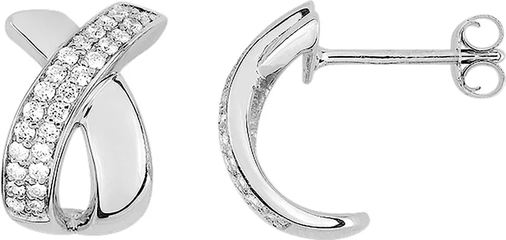 Boucles d'oreilles Demi-créoles Argent Annelieke Zirconium - Boucles d'oreilles en Argent 925