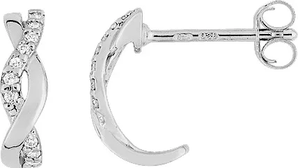 Boucles d'oreilles Demi-créoles Argent Tiena Zirconium - Boucles d'oreilles en Argent 925