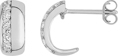Boucles d'oreilles Demi-créoles Argent Anmari Zirconium - Boucles d'oreilles en Argent 925