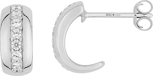 Boucles d'oreilles Demi-créoles Argent Lainka Zirconium - Boucles d'oreilles en Argent 925