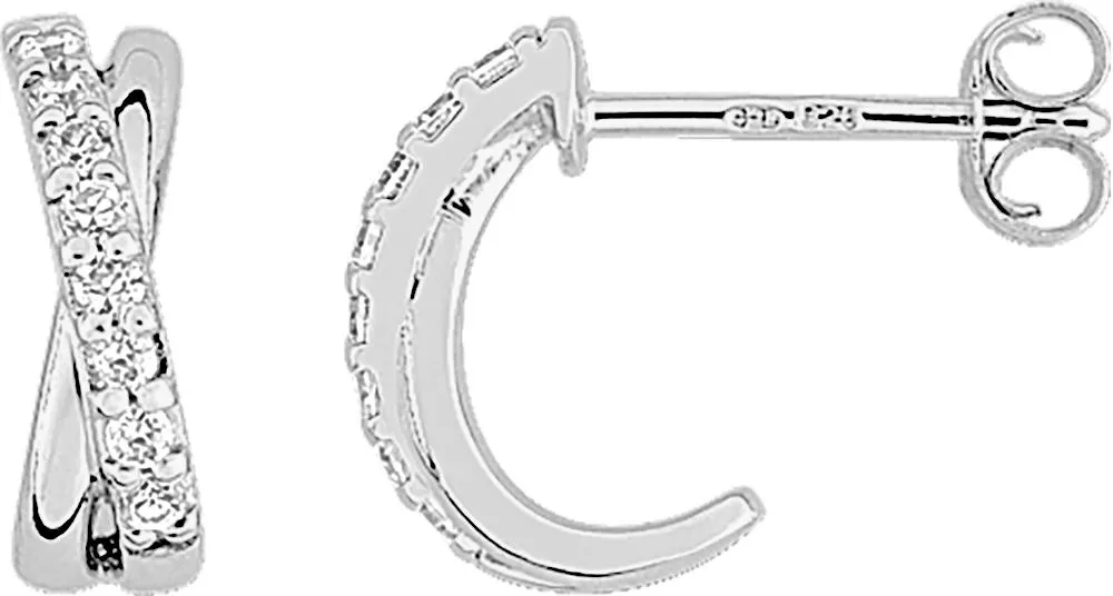 Boucles d'oreilles Demi-créoles Argent Allisha Zirconium - Boucles d'oreilles en Argent 925