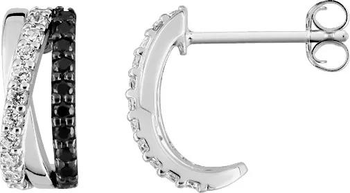 Boucles d'oreilles Demi-créoles Argent Athanasie Zirconium - Boucles d'oreilles en Argent 925