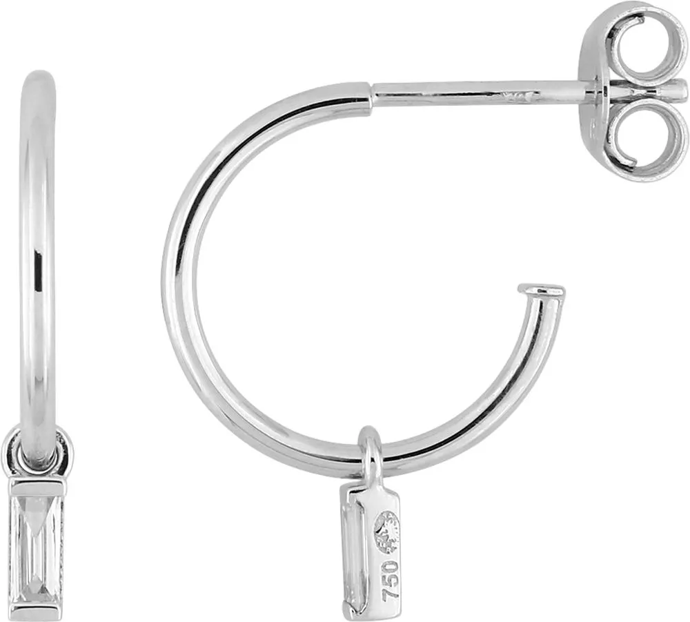 Boucles d'oreilles Demi-créoles Or Blanc Zdislawa Diamant - Boucles d'oreilles en Or 750 18k - Bijoux en Vogue